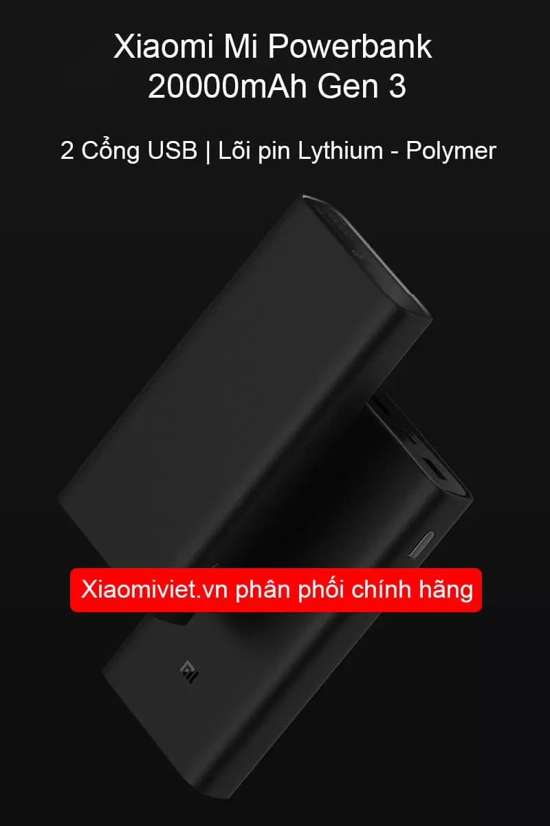 pin sac du phong Xiaomi 10000mAh Gen 3