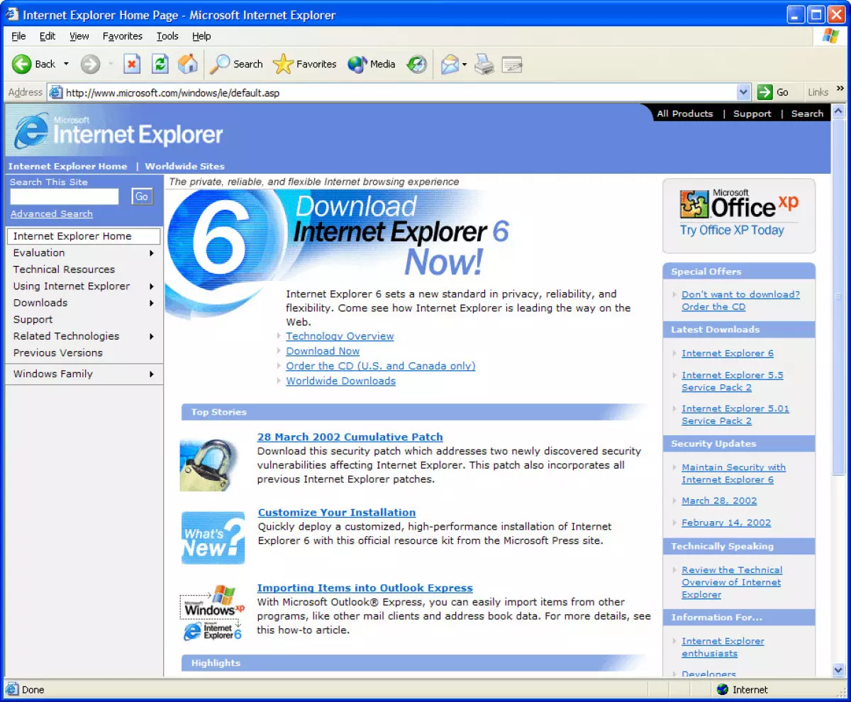 Microsoft internet explorer 60