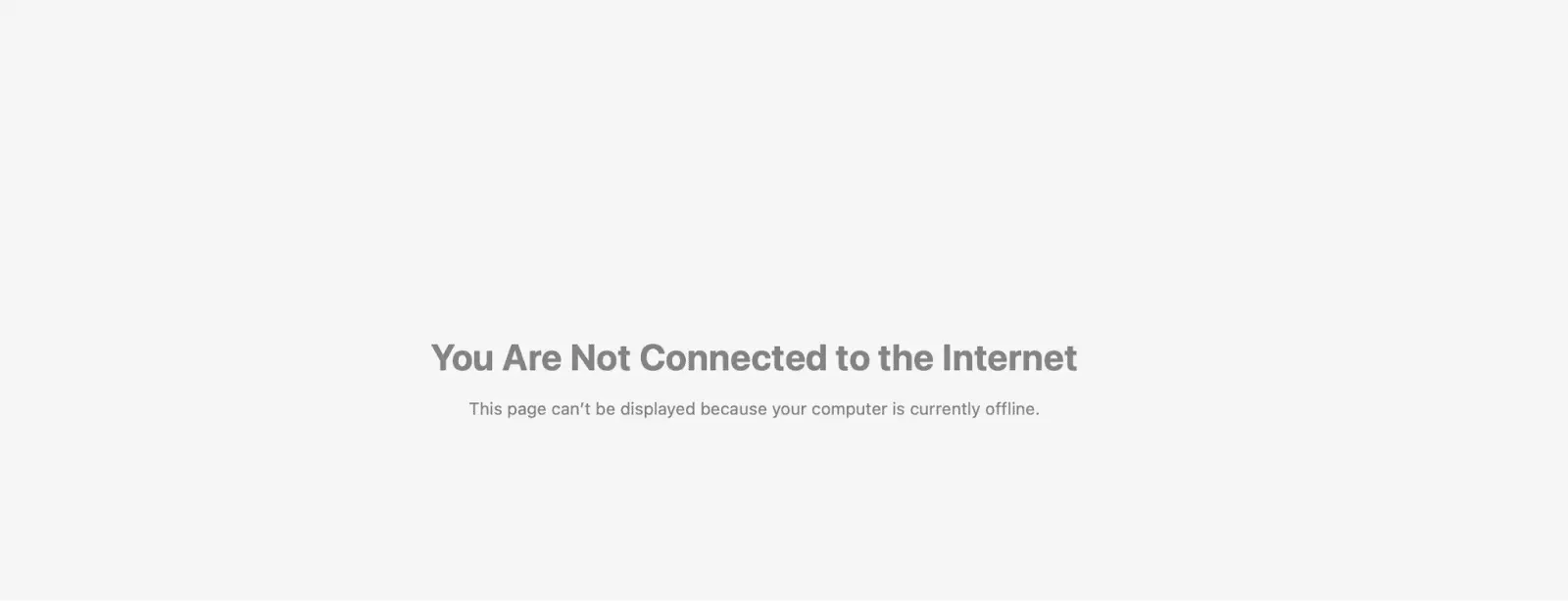 No internet warning in Chrome