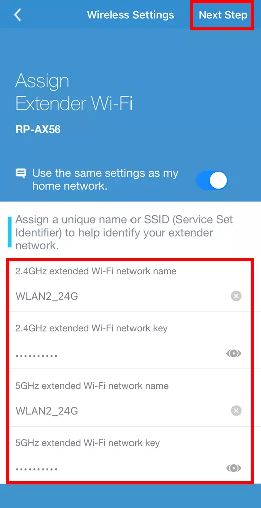 Wi-Fi SSID and Password