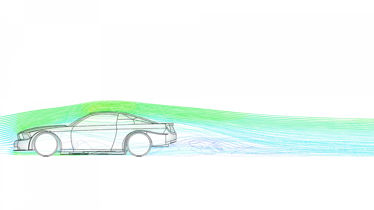 Đồ họa phân tích dòng chảy quanh một xe hơi